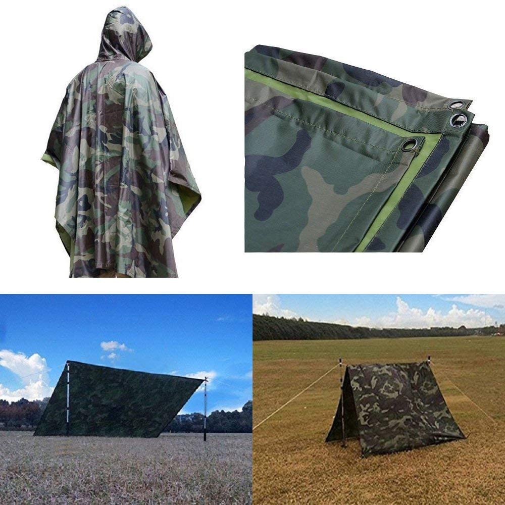 camouflage outdoor rain coat poncho military polyester rip stop fabric army rain coat for soldiers 