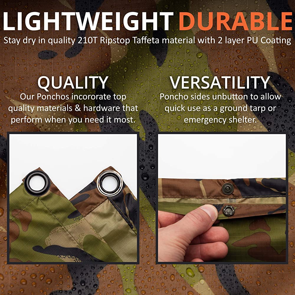 Wholesale military waterproof breathable army Rain coat Customized rain poncho 