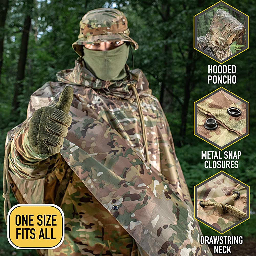 Wholesale military waterproof breathable army Rain coat Customized rain poncho 