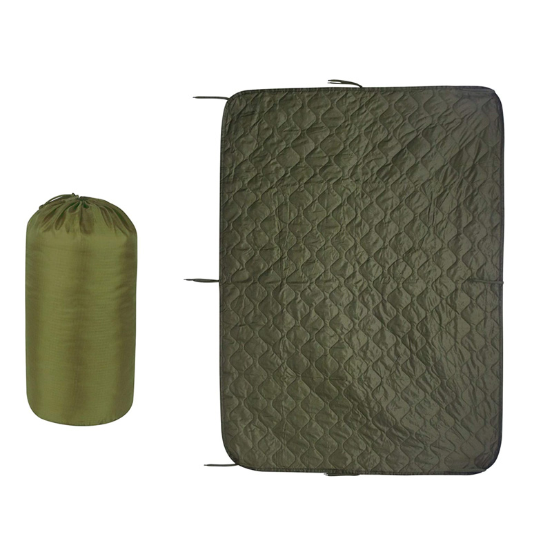 OD Green Military Tactical Poncho Quilted Liner Sleeping Bag Outdoor Army Poncho Liner For Camping