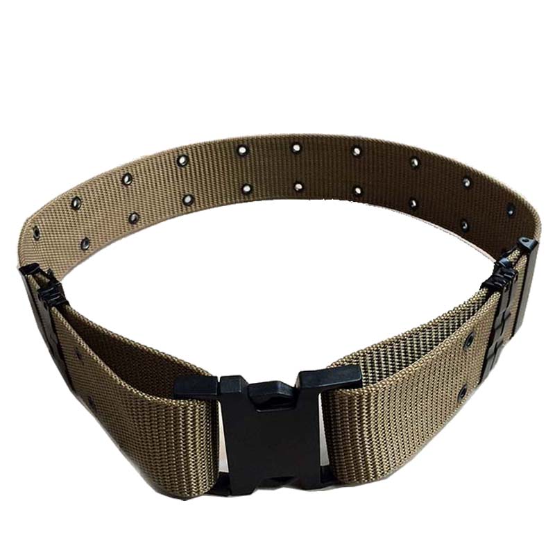 Outdoor camping webbing belt for combat use tactical belt with eyelets 