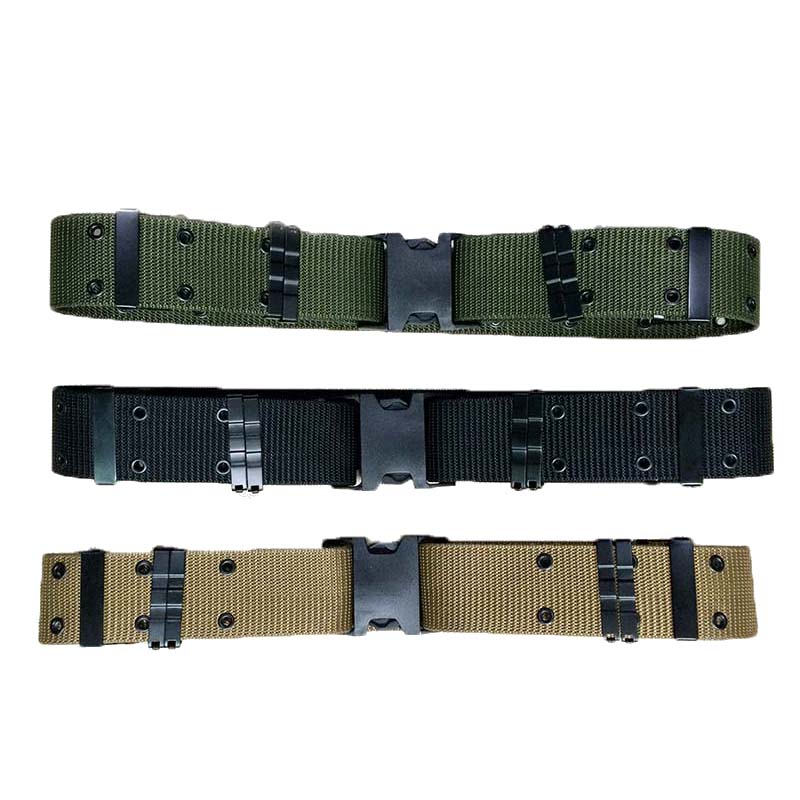 Outdoor camping webbing belt for combat use tactical belt with eyelets 