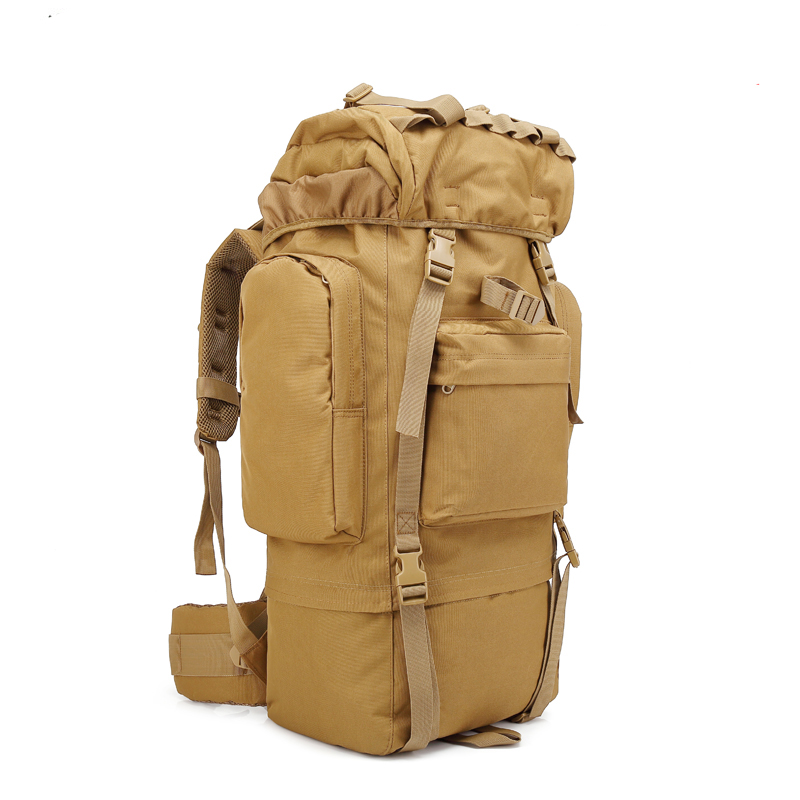 NaturGuard 65L big capacity hiking backpack waterproof with aluminum frame and rain cover