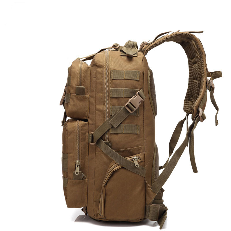Wholesale 65L big capacity hiking backpack waterproof with aluminum frame and rain cover