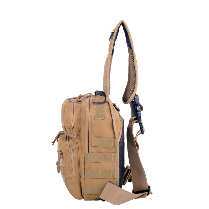 military tactical chest bag in zipper design with shoulder straps for outdoor combat activities 