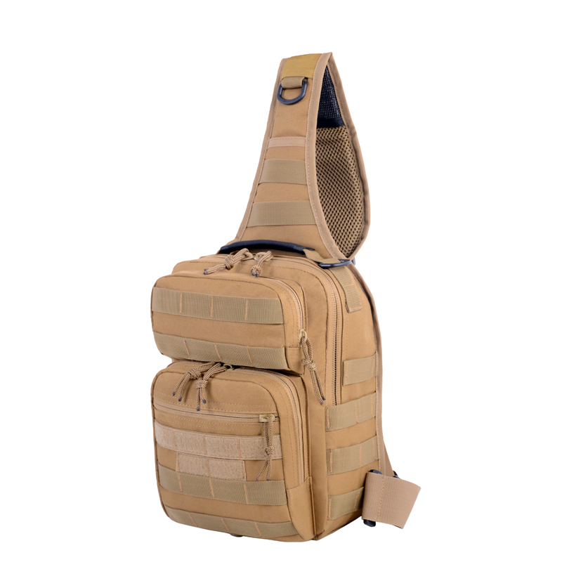 military tactical chest bag in zipper design with shoulder straps for outdoor combat activities 