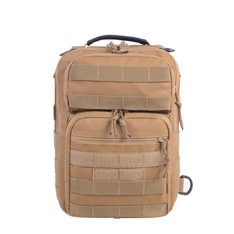 military tactical chest bag in zipper design with shoulder straps for outdoor combat activities 