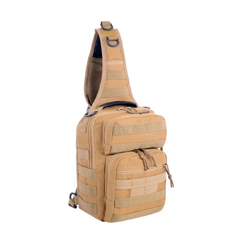 military tactical chest bag in zipper design with shoulder straps for outdoor combat activities 