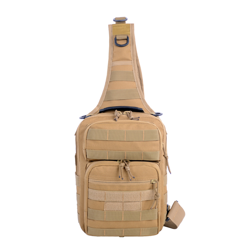 military tactical chest bag in zipper design with shoulder straps for outdoor combat activities 