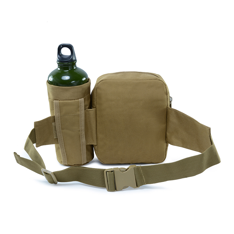 ​Multi-functional military waist bag with water bottle holder in buckle closure