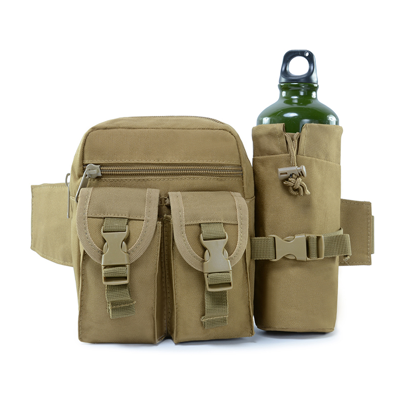 ​Multi-functional military waist bag with water bottle holder in buckle closure