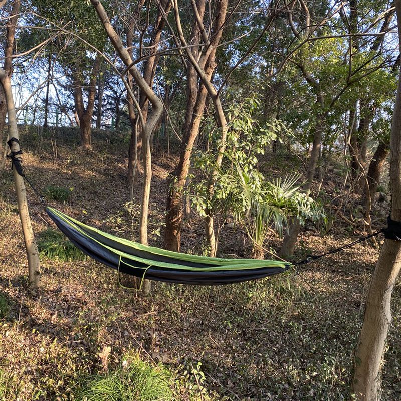 Camping double hammock with carabiners