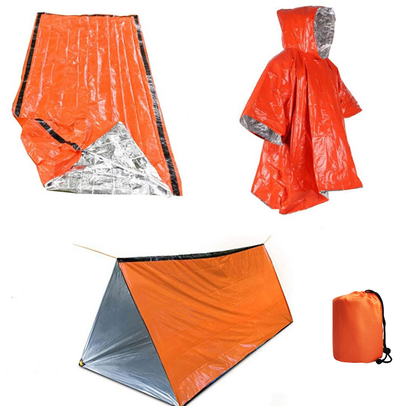 Emergency survival sleeping bag with thermal foil 