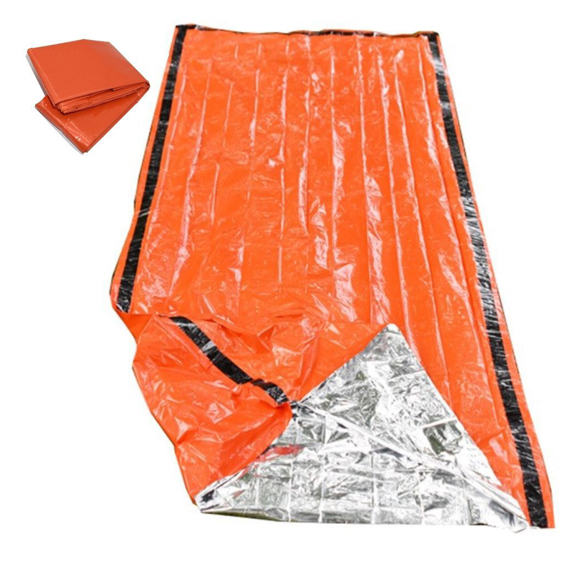 Emergency survival sleeping bag with thermal foil 