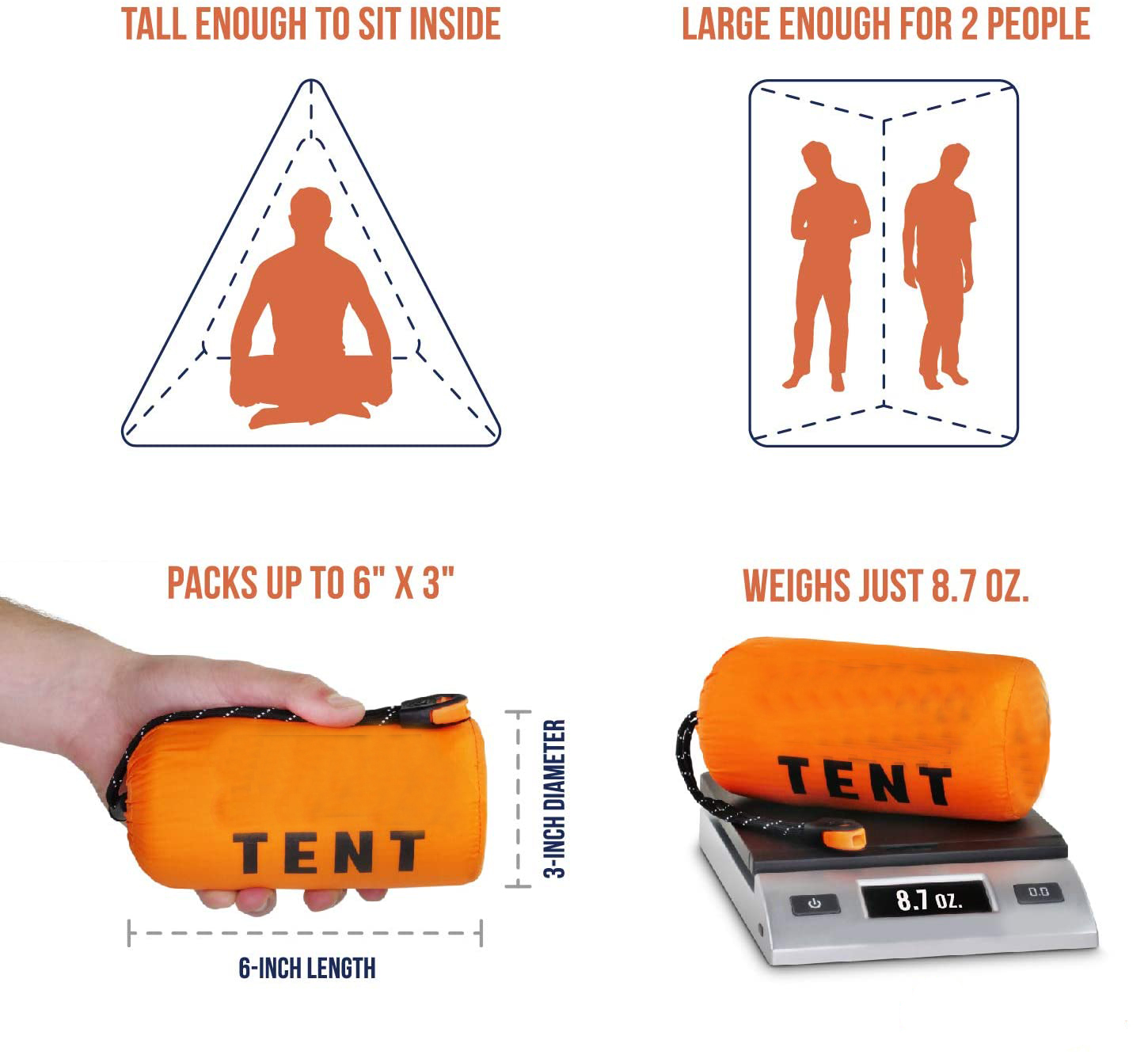 Tent Emergency Survival Shelter  to be Used As Survival Tent, Emergency Shelter, Tube Tent, Survival Tarp