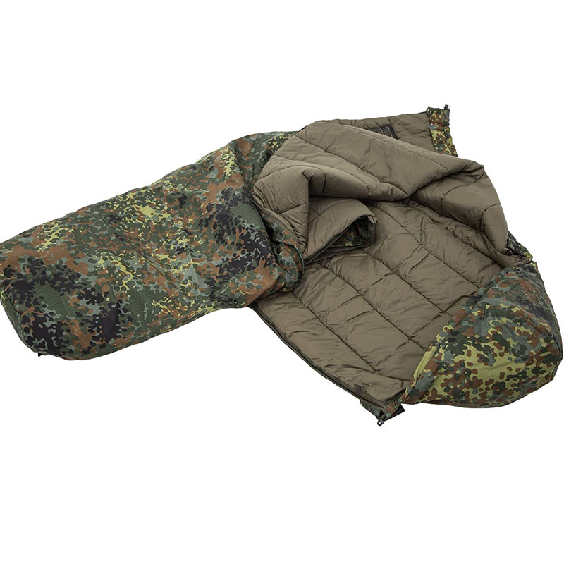 Outdoor lightweight summer mummy sleeping bag with mosquito net German camo schlafsack