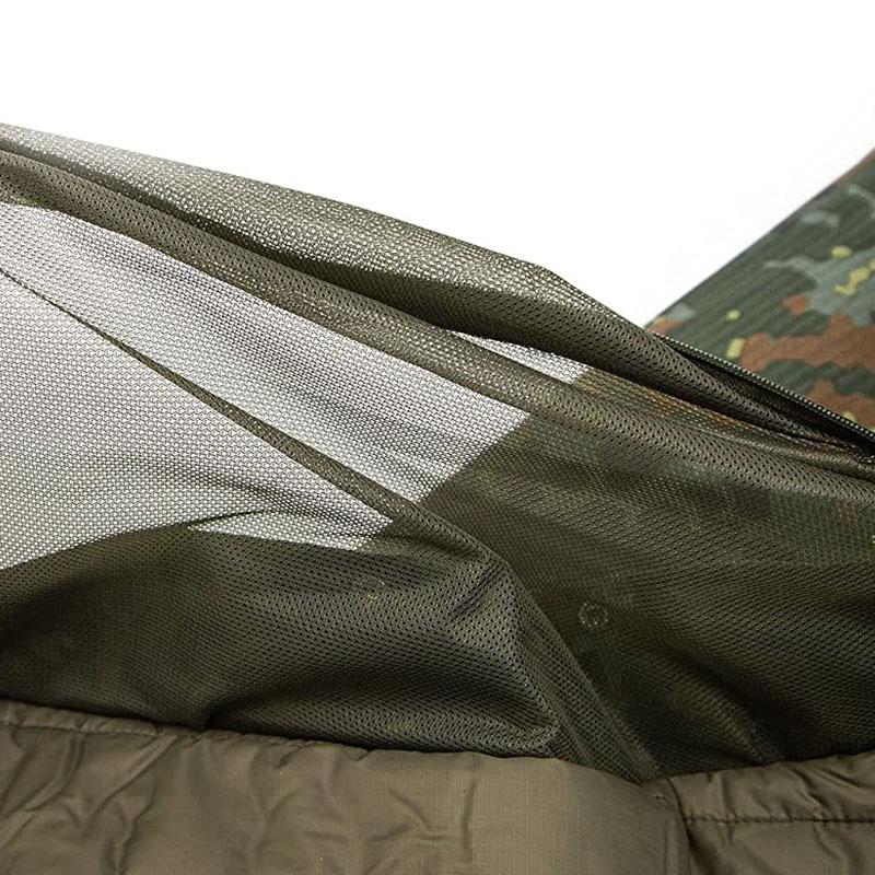Outdoor lightweight summer mummy sleeping bag with mosquito net German camo schlafsack