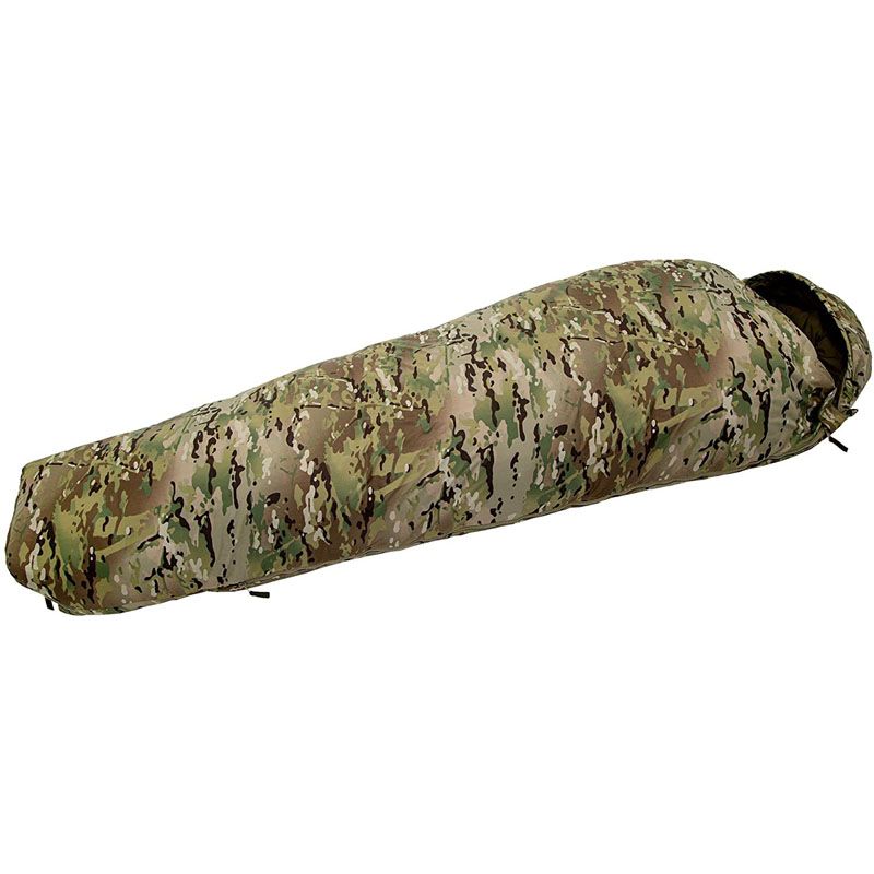 Camping lightweight summer mummy sleeping bag with mosquito net in OCP pattern