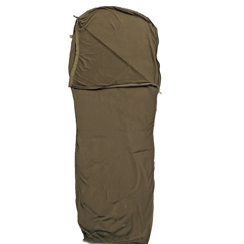 Army green fleece sleeping bag camping blanket with zipper for armee schlafsack