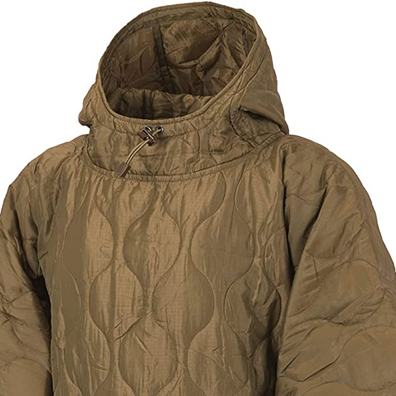 Outdoor army warm multi-functional poncho liner hoodie woobie jacket with hoody