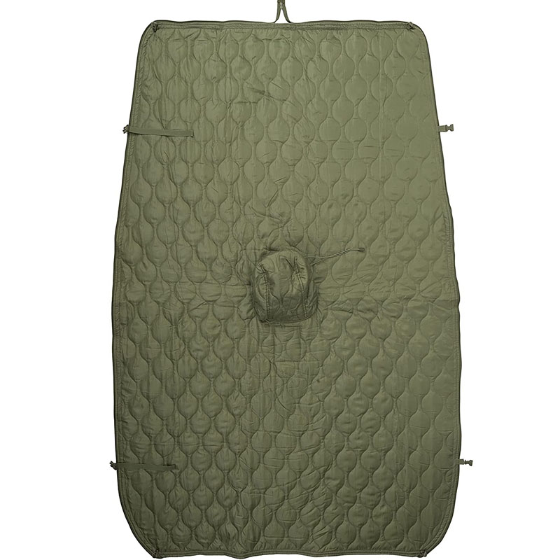 Outdoor camping multi-functional poncho liner hoodie woobie army blanket