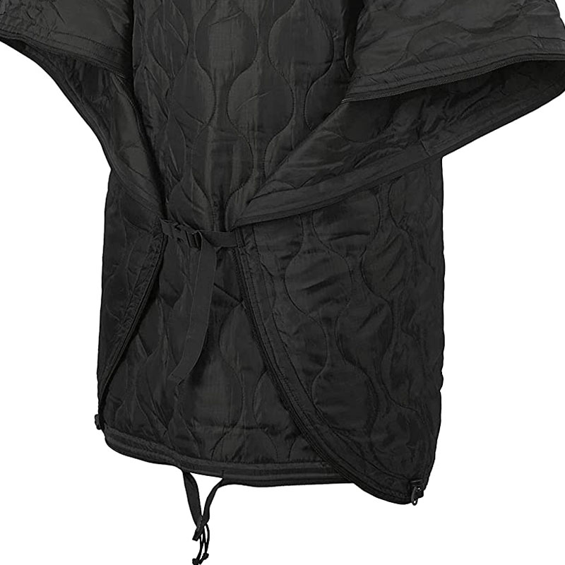 Military black poncho warm multi-functional jungle blanket woobie gear with hoody 