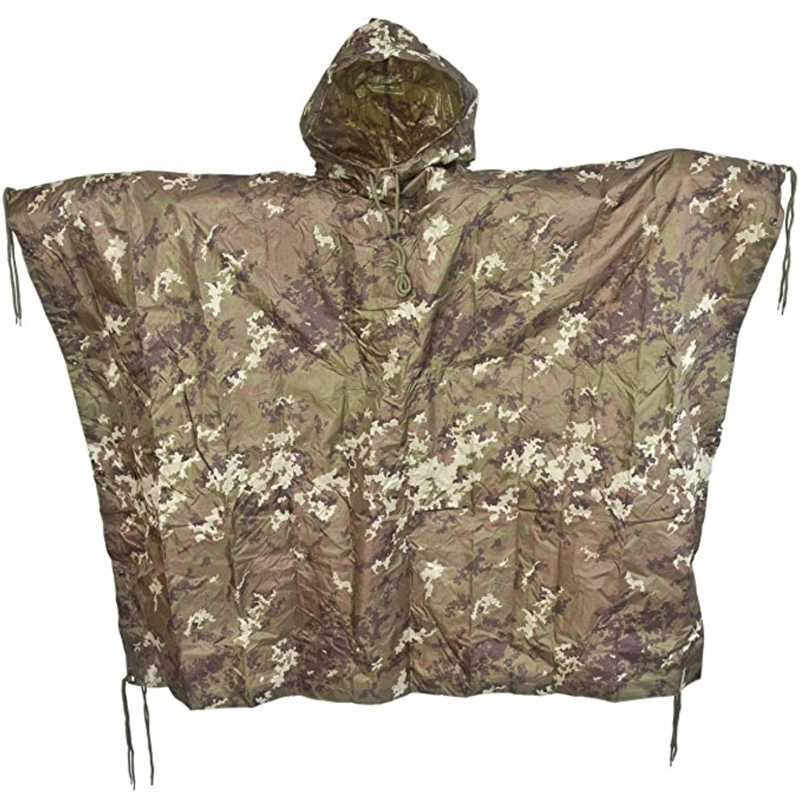 German camouflage rain coat waterproof long rain poncho