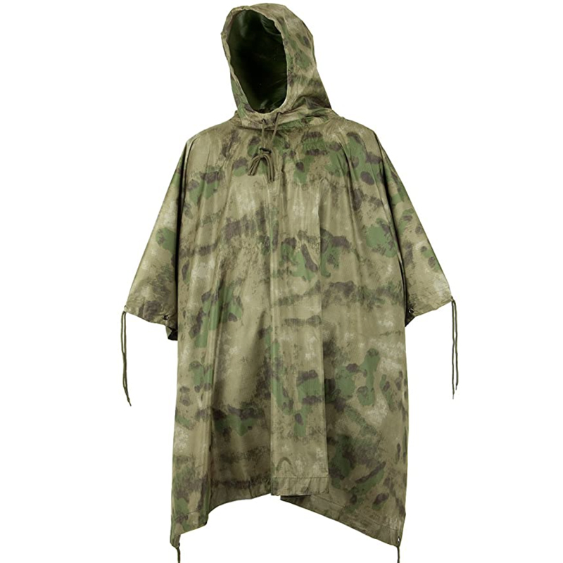 Outdoor waterproof jacket men rain coat multi used to be a tarp 