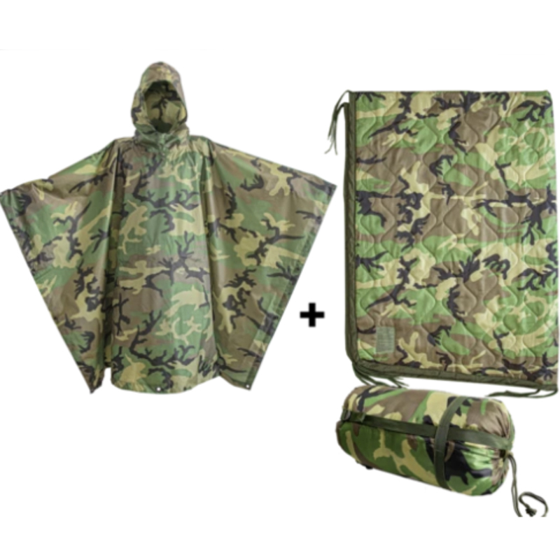 camouflage outdoor rain coat poncho military polyester rip stop fabric army rain coat for soldiers 