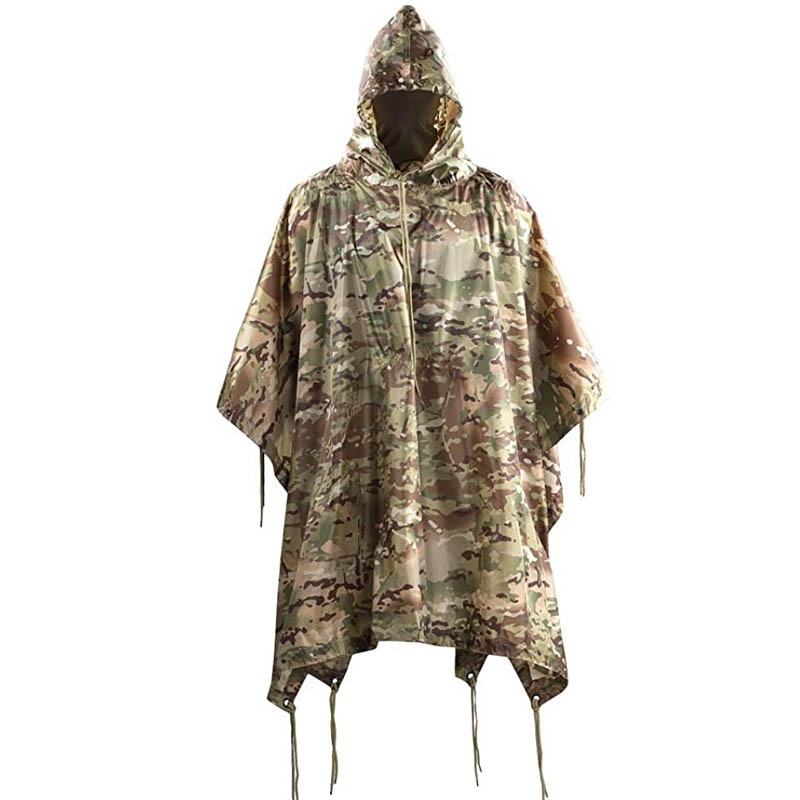 Wholesale military waterproof breathable army Rain coat Customized rain poncho 